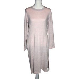 Lole Long Sleeve Dress Stretch Midi Back Zip Straight Light Pink Size Small S